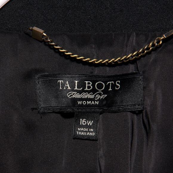 Talbots Woman Wool Blend Blazer Jacket Size 16W Black - Picture 5 of 6